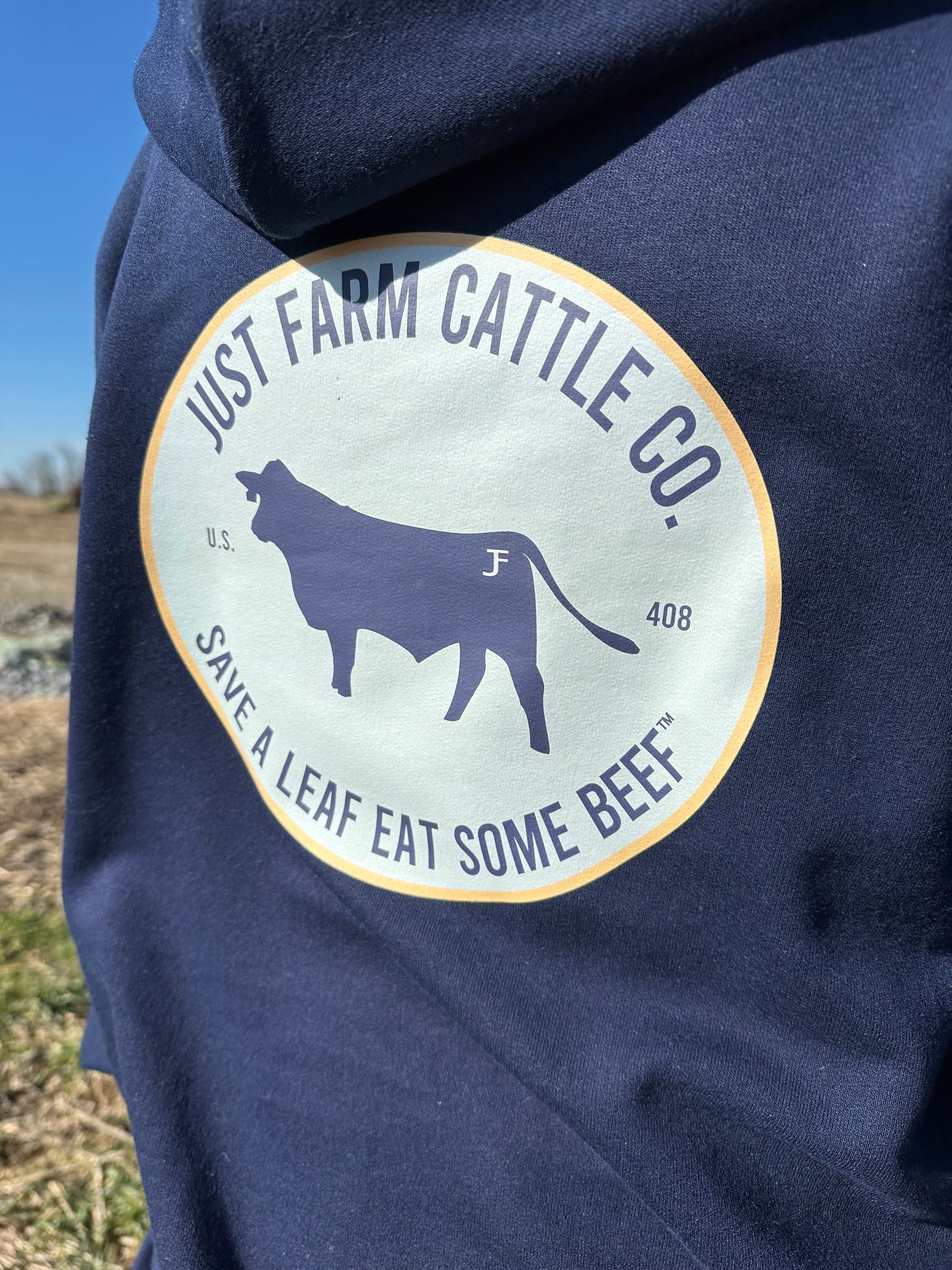 Just Farm Cattle Co Save A Leaf Eat Some Beef Hoodie - Just Farm Apparel