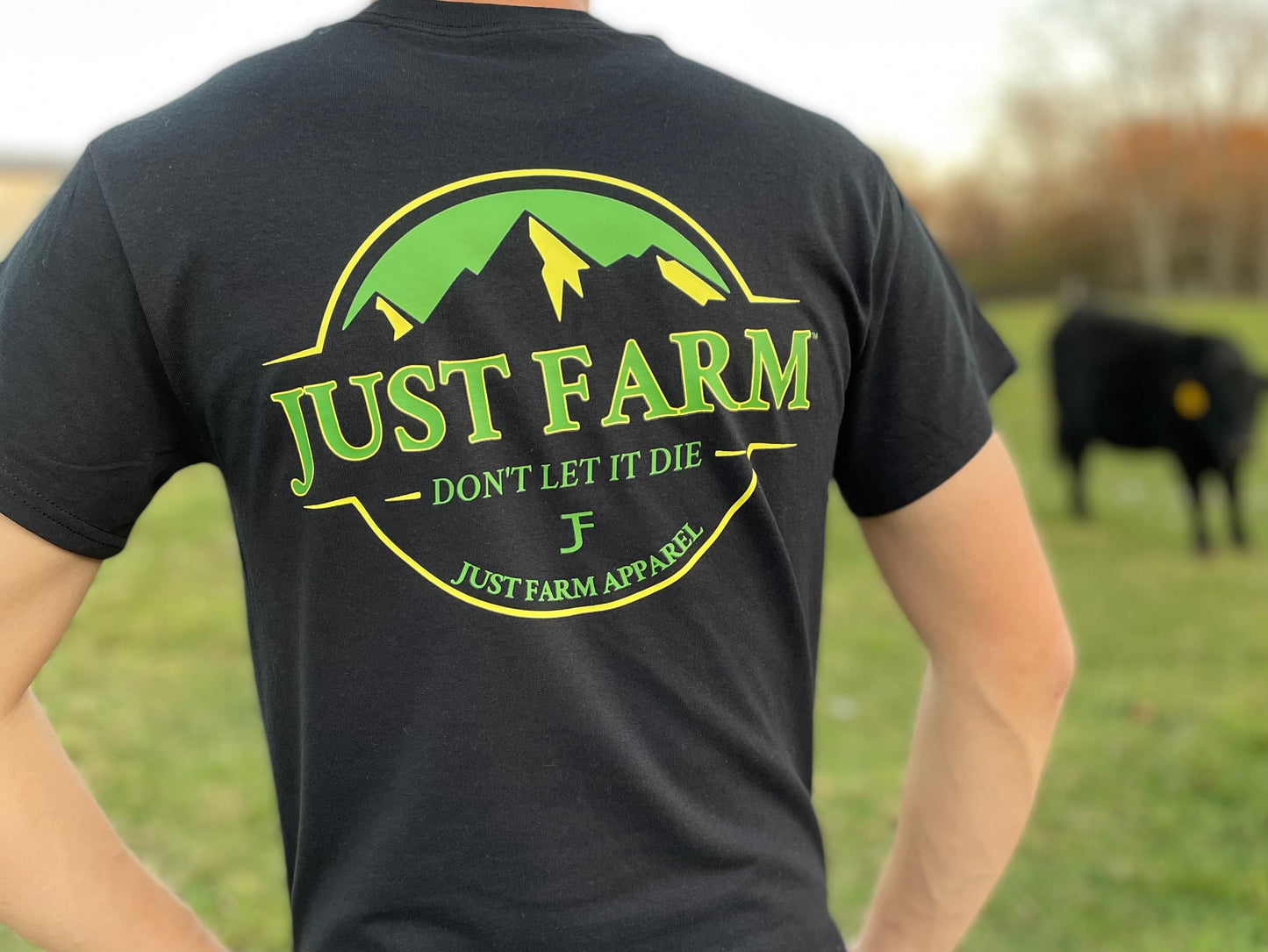 Don't Let It Die Mountain Design Pocket Tee - Just Farm Apparel