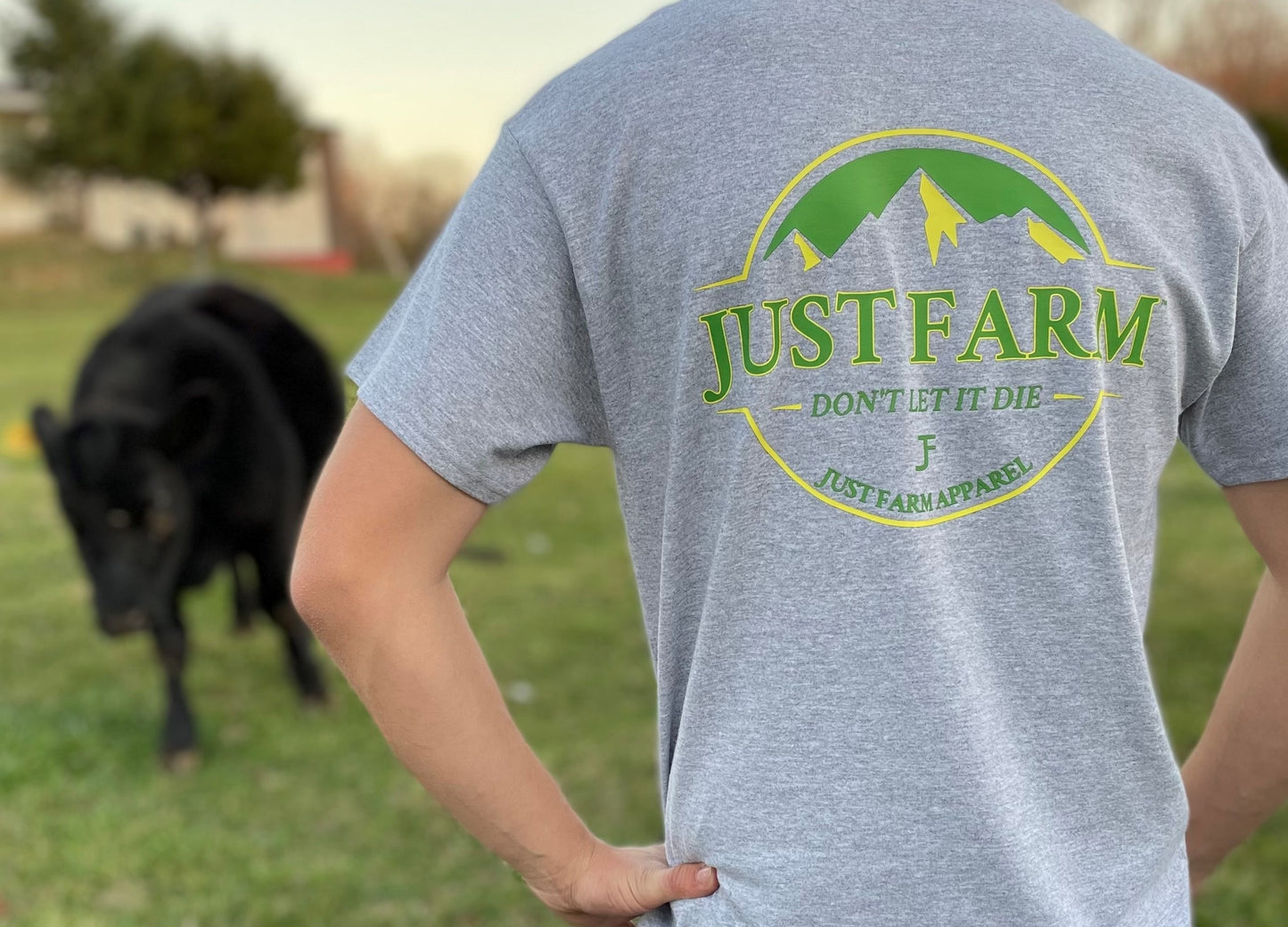 Don't Let It Die Mountain Design Pocket Tee - Just Farm Apparel